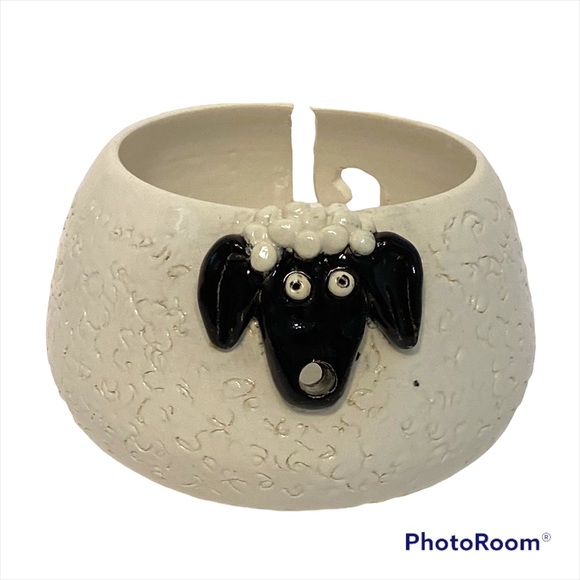 Handmade Sheep Yarn Bowl Pottery Lamb Animal Pottery Yarn Holder